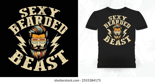 Funny Retro Vintage Beard T-shirt Design