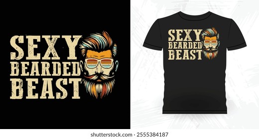 Funny Retro Vintage Beard T-shirt Design