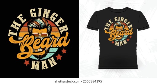 Funny Retro Vintage Beard T-shirt Design