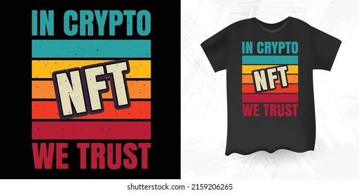 Funny Retro Vintage Bitcoin BTC Crypto Currency T-shirt Design