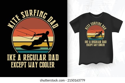 Funny Retro Vintage Kitesurfing T-shirt Design