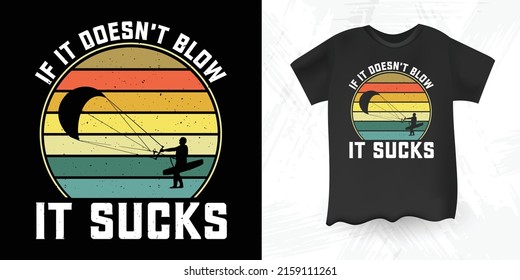 Funny Retro Vintage Kitesurfing T-shirt Design