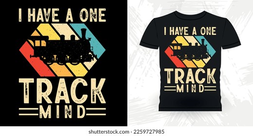 Diseño divertido de camisetas de tren retro vintage