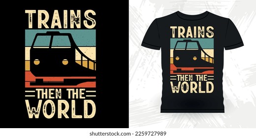 Funny Retro Vintage Train T-shirt Design