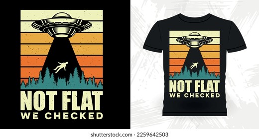 Funny Retro Vintage UFO Alien T-shirt Design