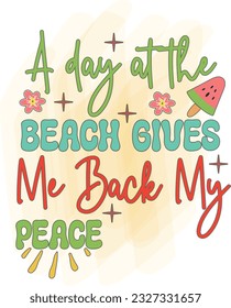 Funny Retro Wavy Bold Styled Colorful Typographic Design Combination on White Square Background. Summer Camping Sublimation Quote, Saying, Slogan, Thought For Adventure Lover's Outdoor Fashion.