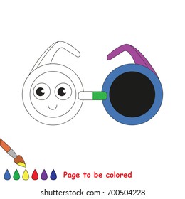 Funny Ring Sunglasses to be half colored, the coloring book for preschool kids with easy educational gaming level.