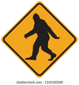 Funny road sign warning of the Yeti