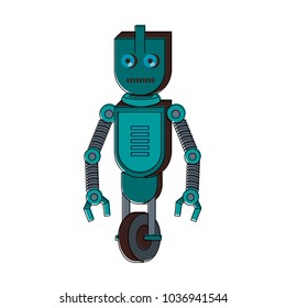 Funny robot cartoon
