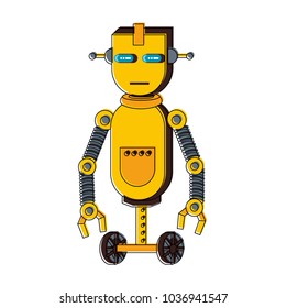 Funny robot cartoon