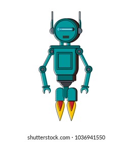 Funny robot cartoon