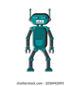 Funny robot cartoon