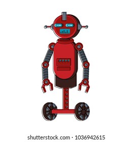 Funny robot cartoon