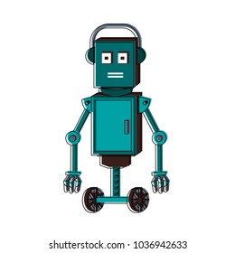 Funny robot cartoon