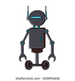 Funny robot cartoon