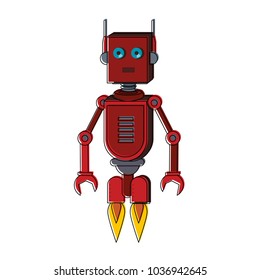 Funny robot cartoon