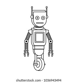 Funny robot cartoon