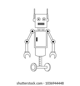 Funny robot cartoon