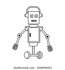 Funny robot cartoon