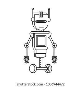 Funny robot cartoon