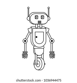 Funny robot cartoon