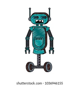 Funny robot cartoon