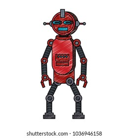 Funny robot cartoon