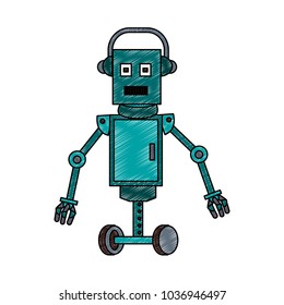 Funny robot cartoon