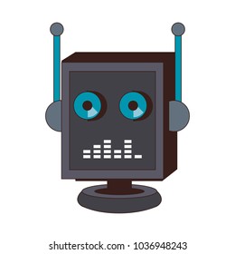 Funny robot cartoon