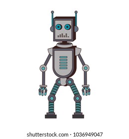 Funny robot cartoon