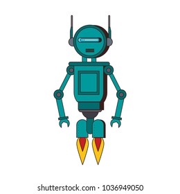 Funny robot cartoon