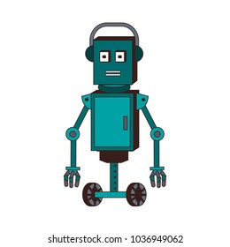Funny robot cartoon