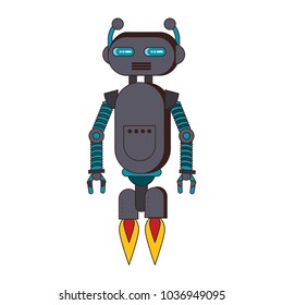 Funny robot cartoon