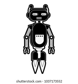 Funny robot cartoon