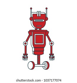 Funny robot cartoon