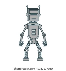 Funny robot cartoon