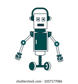 Funny robot cartoon