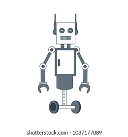 Funny robot cartoon