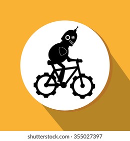 Funny robot cartoon graphic design, vector illustration eps10