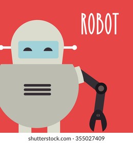 Funny robot cartoon graphic design, vector illustration eps10
