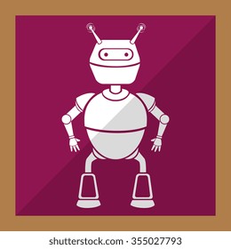 Funny robot cartoon graphic design, vector illustration eps10