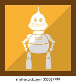 Funny robot cartoon graphic design, vector illustration eps10