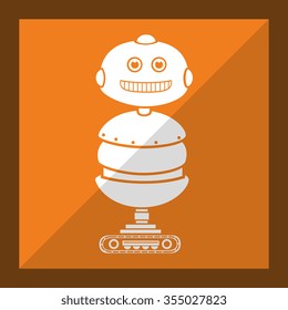 Funny robot cartoon graphic design, vector illustration eps10