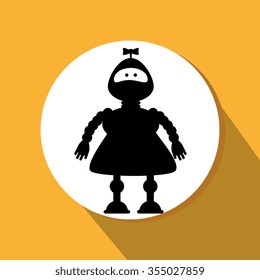 Funny robot cartoon graphic design, vector illustration eps10