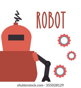 Funny robot cartoon graphic design, vector illustration eps10