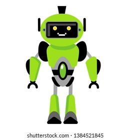 Funny robot in cartoon style. 