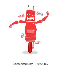 Funny Robot Character. Vector eps.10