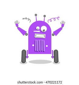 Funny Robot Character. Vector eps.10