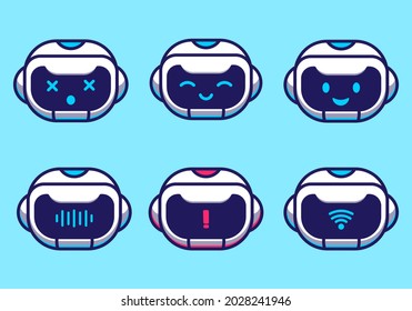 funny robot emoticon illustration vector icon.