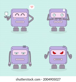 Funny robot expression illustration vector